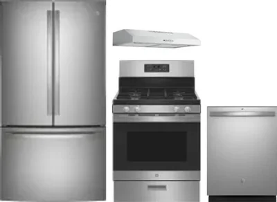 4 Piece Package Includes Refrigerator, Range, Hood And Dishwasher