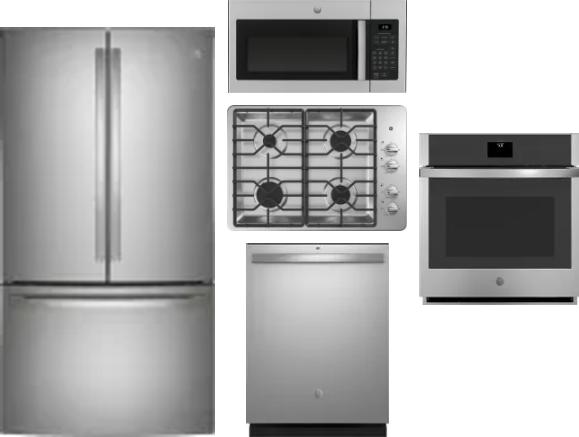 5 Piece Package Includes Refrigerator, Cooktop, Wall Oven, Microwave And Dishwasher