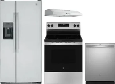 4 Piece Package Includes Refrigerator, Range, Hood And Dishwasher