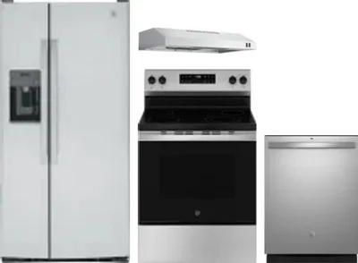 4 Piece Package Includes Refrigerator, Range, Hood And Dishwasher