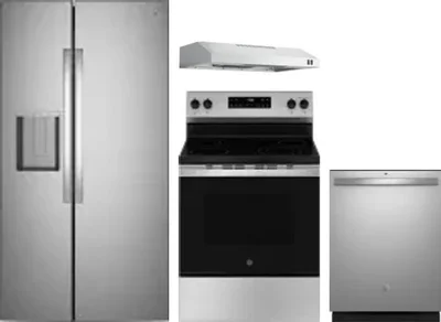 4 Piece Package Includes Refrigerator, Range, Hood And Dishwasher