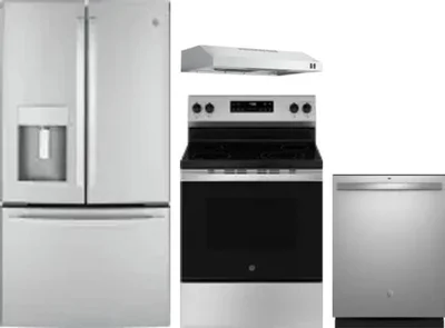 4 Piece Package Includes Refrigerator, Range, Hood And Dishwasher