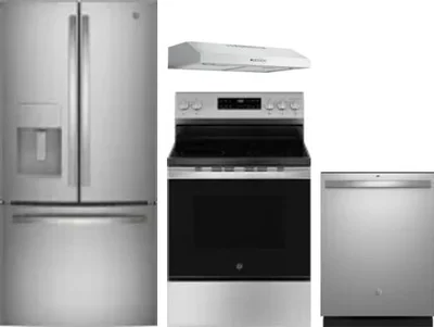 4 Piece Package Includes Refrigerator, Range, Hood And Dishwasher