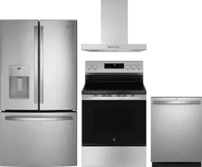 4 Piece Package Includes Refrigerator, Range, Hood And Dishwasher