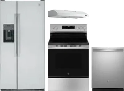4 Piece Package Includes Refrigerator, Range, Hood And Dishwasher