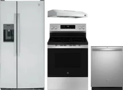 4 Piece Package Includes Refrigerator, Range, Hood And Dishwasher