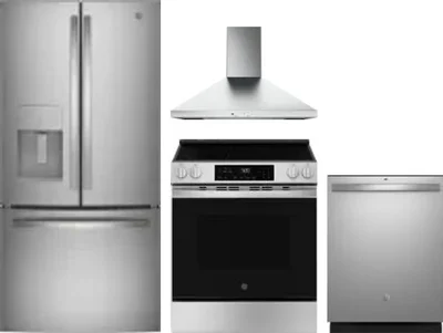 4 Piece Package Includes Refrigerator, Range, Hood And Dishwasher