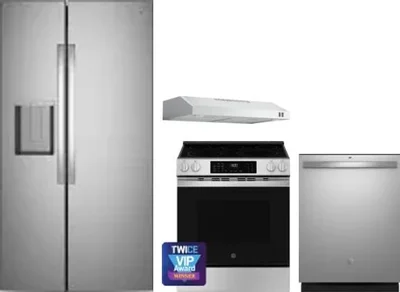 4 Piece Package Includes Refrigerator, Range, Hood And Dishwasher