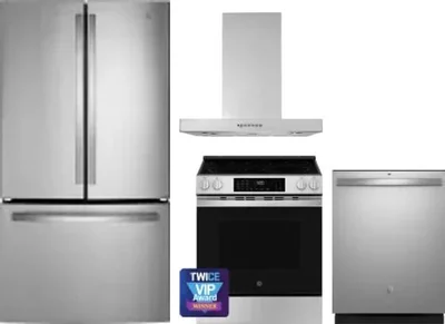 4 Piece Package Includes Refrigerator, Range, Hood And Dishwasher
