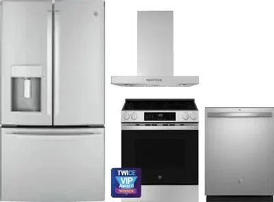 4 Piece Package Includes Refrigerator, Range, Hood And Dishwasher