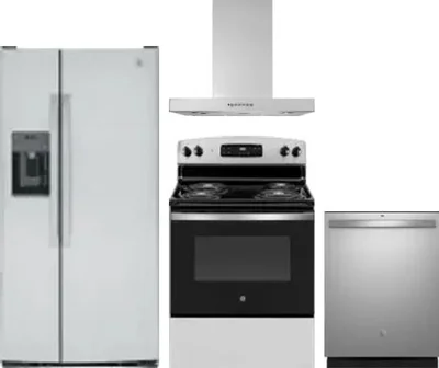 4 Piece Package Includes Refrigerator, Range, Hood And Dishwasher