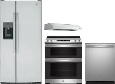 4 Piece Package Includes Refrigerator, Range, Hood And Dishwasher