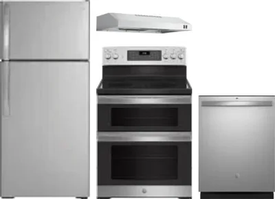 4 Piece Package Includes Refrigerator, Range, Hood And Dishwasher