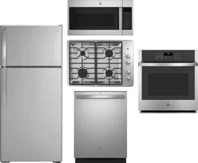 5 Piece Package Includes Refrigerator, Cooktop, Wall Oven, Microwave And Dishwasher