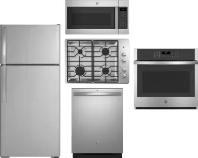 5 Piece Package Includes Refrigerator, Cooktop, Wall Oven, Microwave And Dishwasher