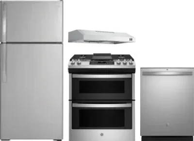 4 Piece Package Includes Refrigerator, Range, Hood And Dishwasher