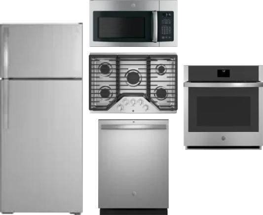 5 Piece Package Includes Refrigerator, Cooktop, Wall Oven, Microwave And Dishwasher