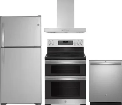 4 Piece Package Includes Refrigerator, Range, Hood And Dishwasher
