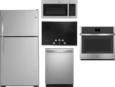 5 Piece Package Includes Refrigerator, Cooktop, Wall Oven, Microwave And Dishwasher