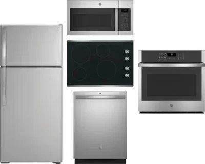 5 Piece Package Includes Refrigerator, Cooktop, Wall Oven, Microwave And Dishwasher