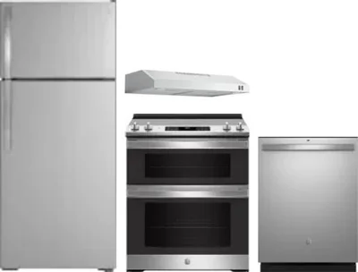 4 Piece Package Includes Refrigerator, Range, Hood And Dishwasher