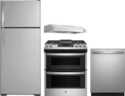 4 Piece Package Includes Refrigerator, Range, Hood And Dishwasher