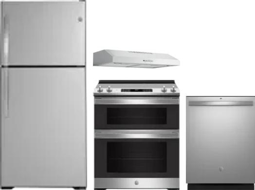 4 Piece Package Includes Refrigerator, Range, Hood And Dishwasher
