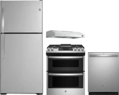 4 Piece Package Includes Refrigerator, Range, Hood And Dishwasher