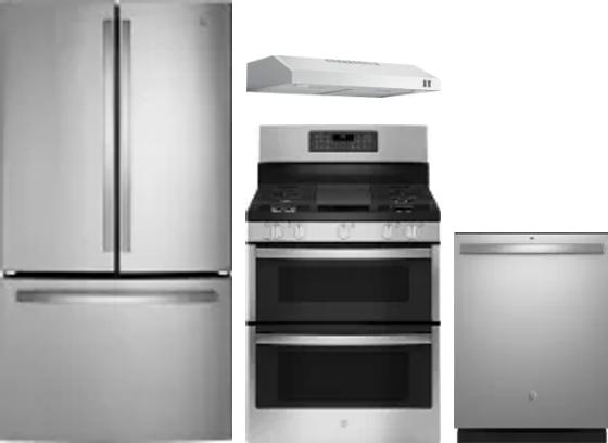 4 Piece Package Includes Refrigerator, Range, Hood And Dishwasher
