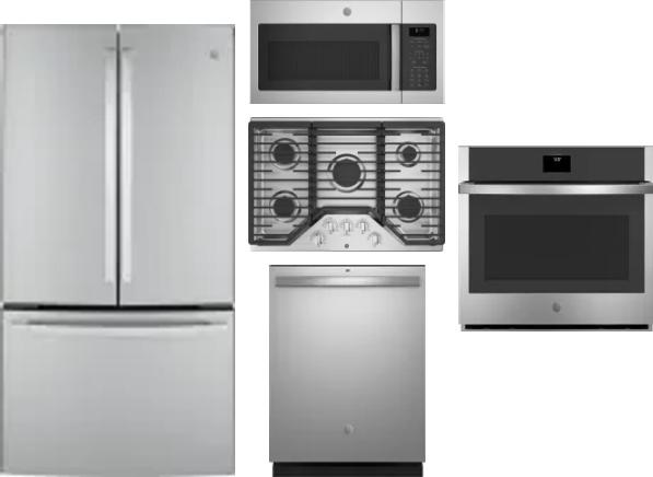 5 Piece Package Includes Refrigerator, Cooktop, Wall Oven, Microwave And Dishwasher