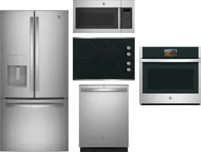 5 Piece Package Includes Refrigerator, Cooktop, Wall Oven, Microwave And Dishwasher