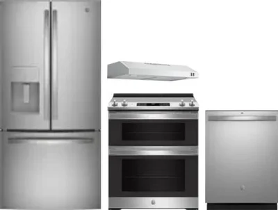 4 Piece Package Includes Refrigerator, Range, Hood And Dishwasher
