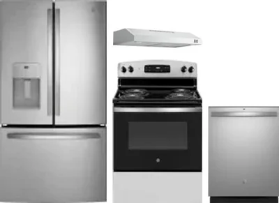4 Piece Package Includes Refrigerator, Range, Hood And Dishwasher