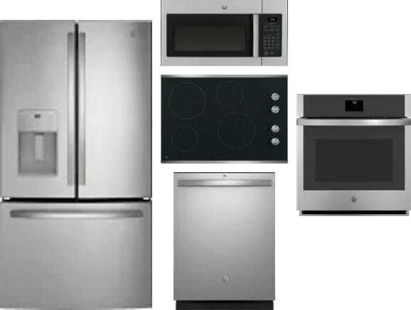 5 Piece Package Includes Refrigerator, Cooktop, Wall Oven, Microwave And Dishwasher