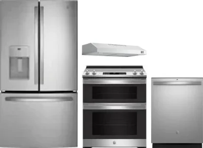 4 Piece Package Includes Refrigerator, Range, Hood And Dishwasher