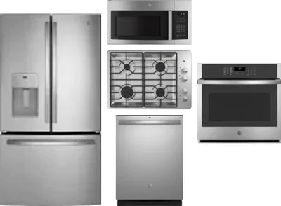 5 Piece Package Includes Refrigerator, Cooktop, Wall Oven, Microwave And Dishwasher