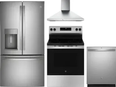 4 Piece Package Includes Refrigerator, Range, Hood And Dishwasher