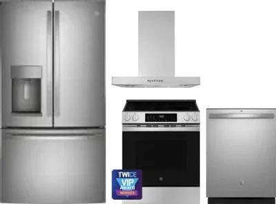 4 Piece Package Includes Refrigerator, Range, Hood And Dishwasher