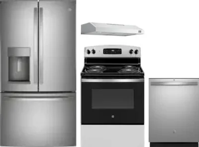 4 Piece Package Includes Refrigerator, Range, Hood And Dishwasher