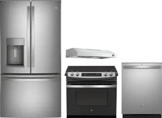 4 Piece Package Includes Refrigerator, Range, Hood And Dishwasher