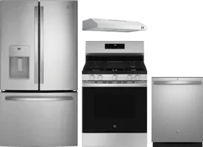 4 Piece Package Includes Refrigerator, Range, Hood And Dishwasher