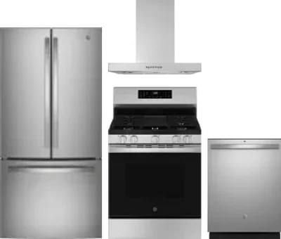 4 Piece Package Includes Refrigerator, Range, Hood And Dishwasher
