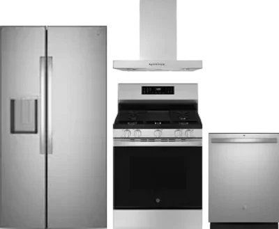 4 Piece Package Includes Refrigerator, Range, Hood And Dishwasher
