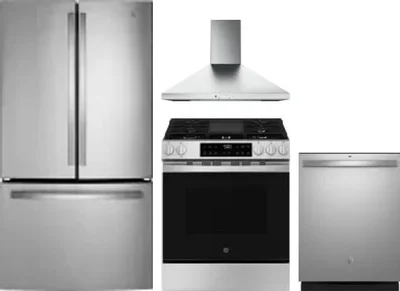 4 Piece Package Includes Refrigerator, Range, Hood And Dishwasher