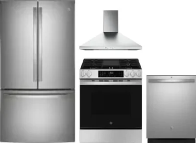 4 Piece Package Includes Refrigerator, Range, Hood And Dishwasher