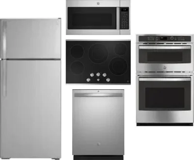 5 Piece Package Includes Refrigerator, Cooktop, Wall Oven, Microwave And Dishwasher