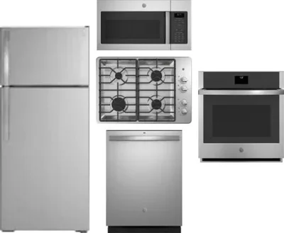 5 Piece Package Includes Refrigerator, Cooktop, Wall Oven, Microwave And Dishwasher