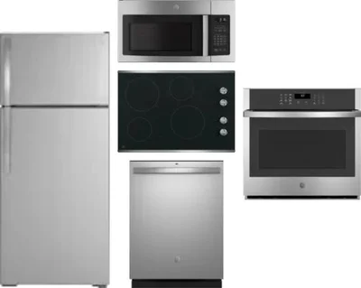 5 Piece Package Includes Refrigerator, Cooktop, Wall Oven, Microwave And Dishwasher
