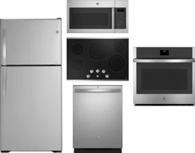 5 Piece Package Includes Refrigerator, Cooktop, Wall Oven, Microwave And Dishwasher