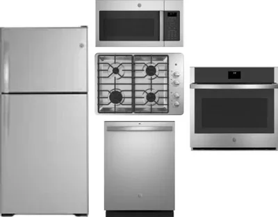 5 Piece Package Includes Refrigerator, Cooktop, Wall Oven, Microwave And Dishwasher